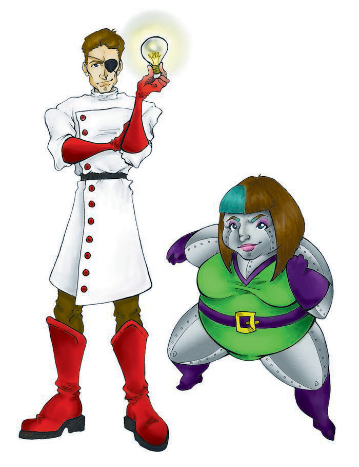 Alex Weinstein as The Mad Professor and Erin Zerbe—aka zerbeTRON.